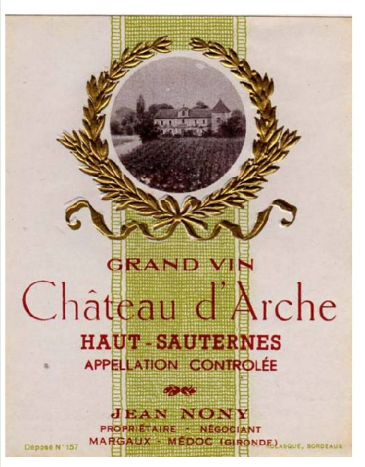 Etiquette Château d'Arche, Grand vin, Haut-Sauternes